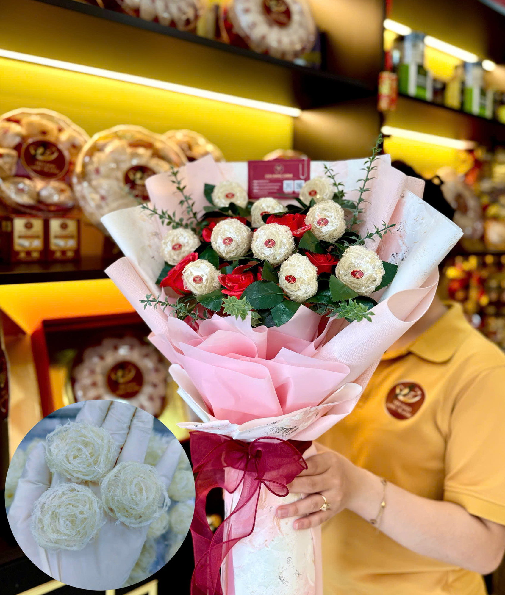 Bó hoa tổ yến sào cao cấp